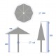 Parasol de aluminio Loompa 3 metros arcilla