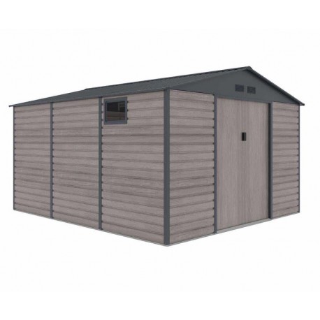 Cobertizo de metal Surrey imitación madera 380x226x340cm 13m2