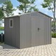 Cobertizo de metal Grunewald gris 304x232x228cm 7m2