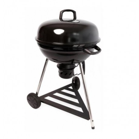 Barbacoa de carbón redonda con tapa y ruedas 67cm