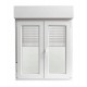 Ventana PVC 2 hojas con persiana 100x100cm derecha 60mm