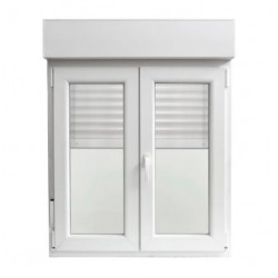 Ventana PVC 2 hojas con persiana 100x100cm derecha 60mm