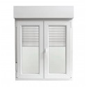 Ventana PVC 2 hojas con persiana 100x100cm derecha 60mm