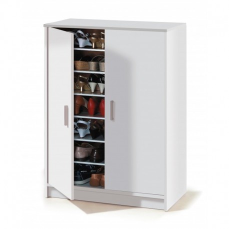 Zapatero 2 puertas abatibles blanco 75x36x101cm
