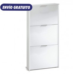 Zapatero 3 trampones blanco brillo 60x22x113cm