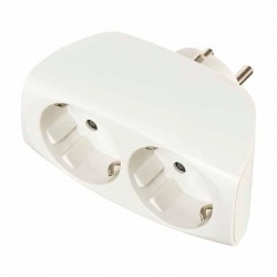 Adaptador enchufe doble schuko frontal 16A 250V 2400W 4,8mm