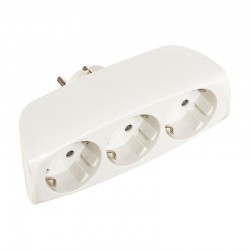 Adaptador enchufe triple Schuko frontal 16A 250V 2400W 4,8mm