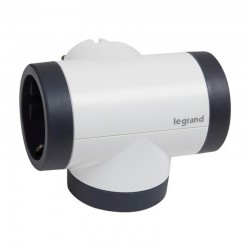 Adaptador enchufe triple Schuko lateral rotativo 16A 230V 3680W