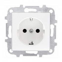 Base enchufe empotrable Schuko blanca Sky