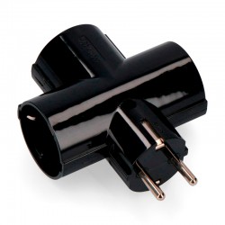 Adaptador triple Schuko eco baquelita 16A 250V 2400W 4,8mm