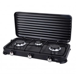 Hornillo de gas 3 fuegos negro Jata