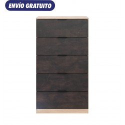 Sinfonier 5 cajones roble y óxido 60x40x110cm