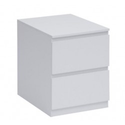 Mesita de 2 cajones de madera blanca