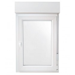 Ventana PVC 1 hoja con persiana 75x100cm derecha