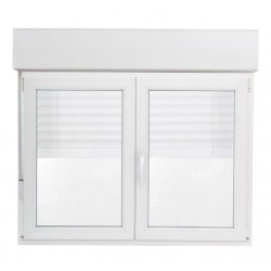 Ventana PVC 2 hojas con persiana 140x100cm derecha