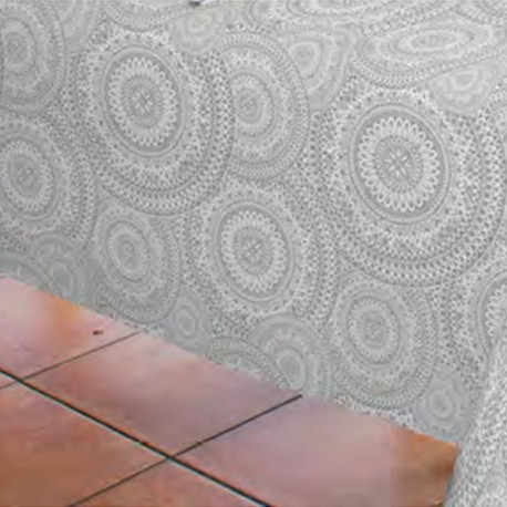 Mantel antimanchas Basile gris al corte