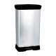 Cubo de basura 50L con pedal plata Decobin
