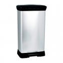 Cubo de basura 50L con pedal plata Decobin