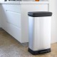 Cubo de basura 50L con pedal plata Decobin