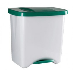 Cubo de basura 50L ecológico con pedal verde