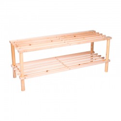 Zapatero descubierto de madera de bambú con 2 estantes 74x26x30cm