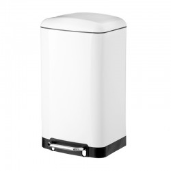 Cubo de basura 30L con pedal blanco