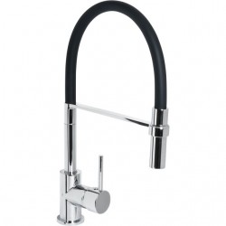 Grifo de cocina monomando extraíble flexible cromo/negro