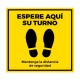 Cartel vinilo de Espere Aquí su Turno 20x20cm