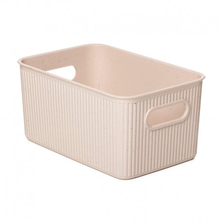 Caja de organización de plástico beige Baobab Tatay 5L