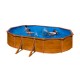 Piscina de acero acabado madera ovalada Sicilia Gre altura 120
