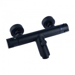 Grifo termostático ducha/bañera negro Round