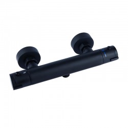 Grifo termostático ducha negro Round