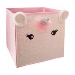 Cesta de almacenamiento infantil Unicornio 31x31x31cm