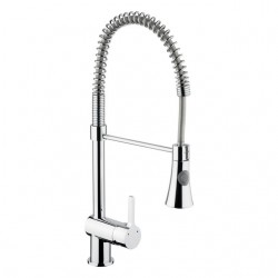 Grifo de cocina monomando extraíble de muelle cromo
