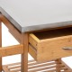 Verdulero bambú con tablero de hierro 76x37,5x86cm