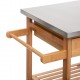 Verdulero bambú con tablero de hierro 76x37,5x86cm