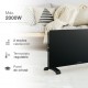 Convector de cristal 2000w negro