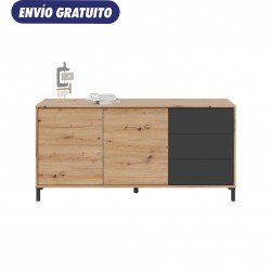 Aparador Brooklyn roble y gris 154x41x74cm
