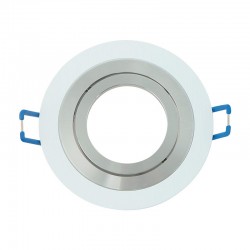 Aro empotrable basculante redondo GU10 blanco cromo