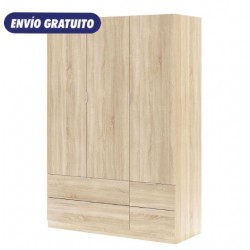 Armario 3p 4c roble canadian 200x52x135cm