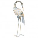 Figura decorativa jardín Garza de metal
