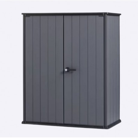Cobertizo de resina Cortina alto gris 140x74x170cm