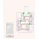 Ventana PVC 1 hoja con persiana 75x100cm derecha