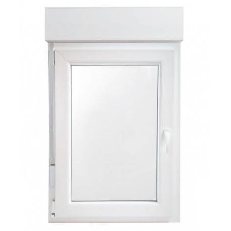 Ventana PVC 1 hoja con persiana 75x100cm izquierda
