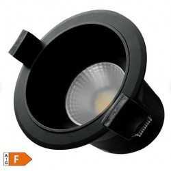 Aro empotrable LED antideslumbramiento redondo 7W 3000-4000-6500K negro