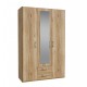 Armario 3 puertas y 2 cajones roble 133x54x210cm