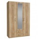 Armario 3 puertas y 2 cajones roble 133x54x210cm