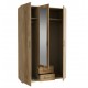Armario 3 puertas y 2 cajones roble 133x54x210cm