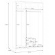 Armario 3 puertas y 2 cajones roble 133x54x210cm