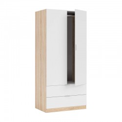Armario 2 puertas 2 cajones roble y banco 81x52x180cm
